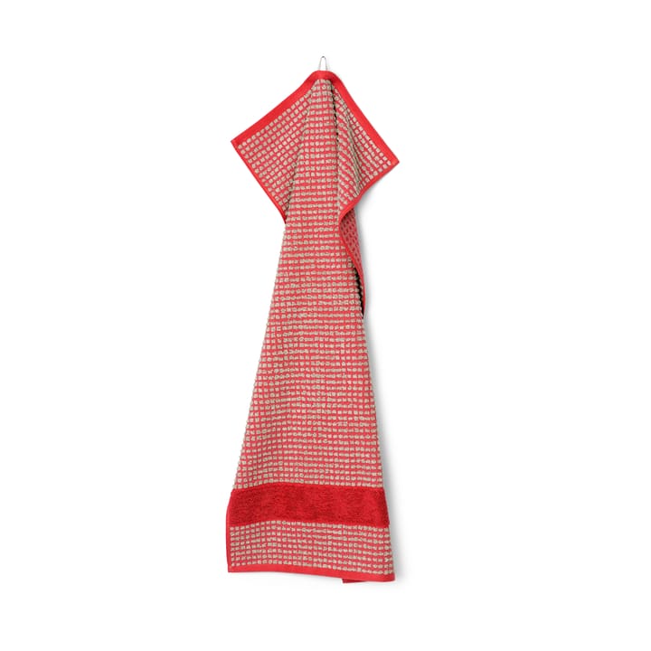 Toalla Check 50x100 cm, Rojo-arena Juna