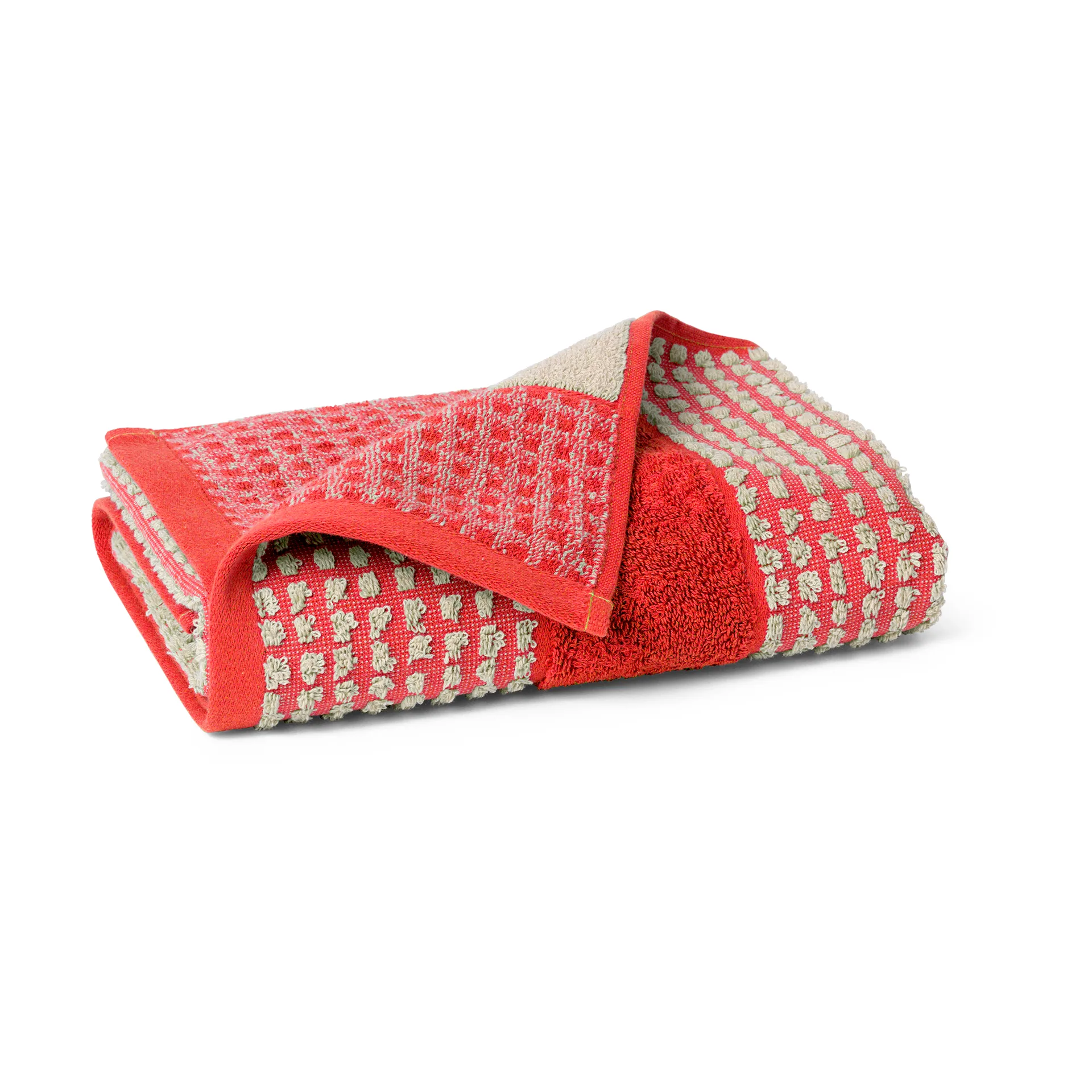 Toalla Check 50x100 cm, Rojo-arena Juna