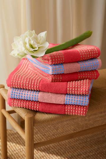 Toalla Check 50x100 cm - Rojo-arena - Juna