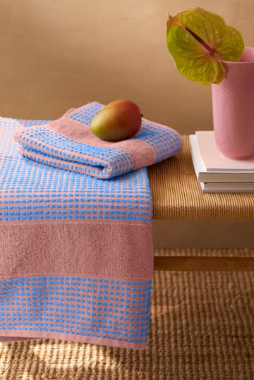 Toalla Check 50x100 cm - Soft pink-azul - Juna