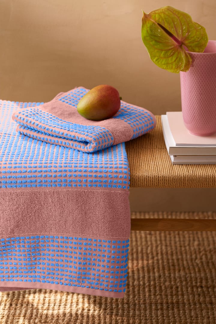 Toalla Check 50x100 cm, Soft pink-azul Juna