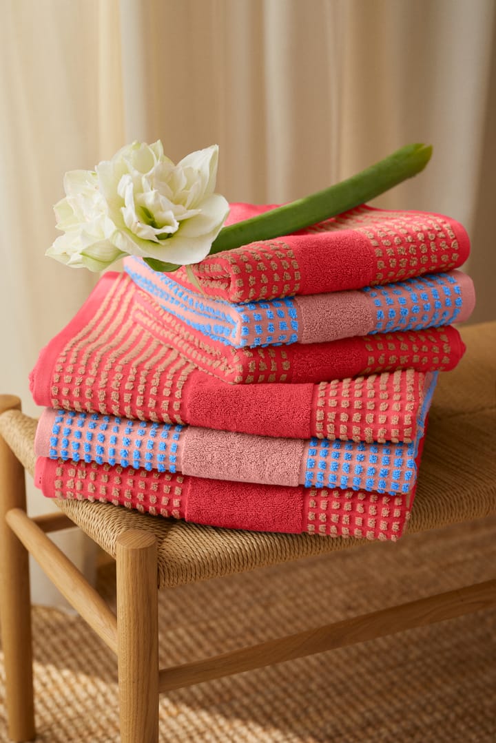 Toalla Check 50x100 cm, Soft pink-azul Juna