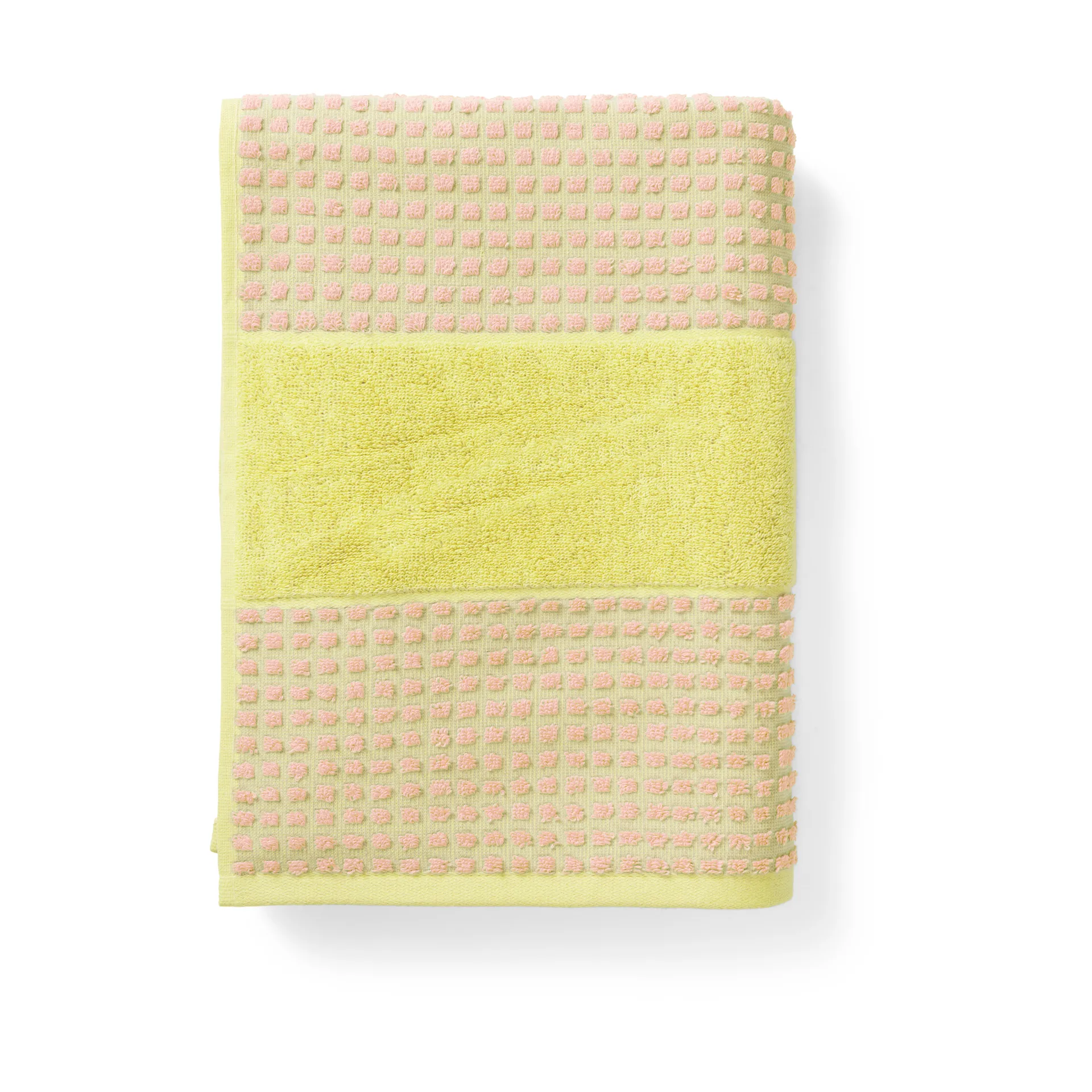 Toalla Check 70x140 cm, Amarillo-rosa Juna