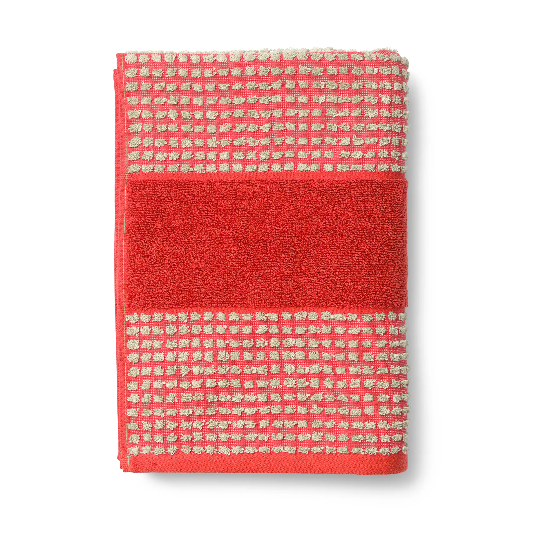 Toalla Check 70x140 cm, Rojo-arena Juna