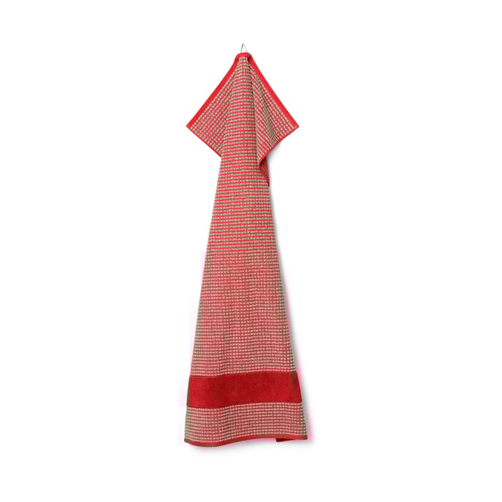 Toalla Check 70x140 cm, Rojo-arena Juna