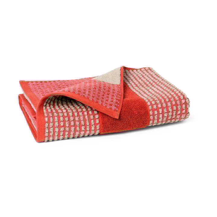 Toalla Check 70x140 cm, Rojo-arena Juna