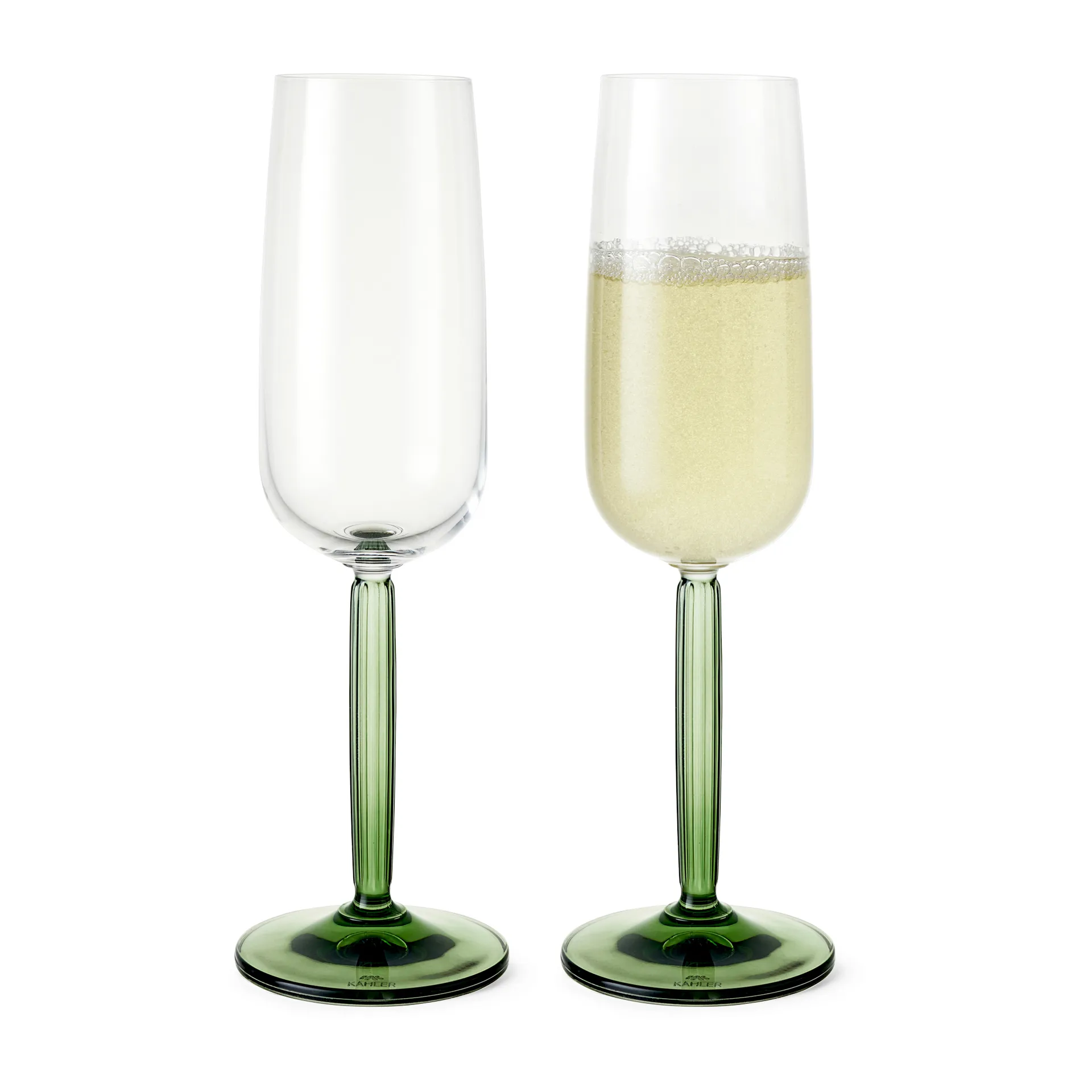 2 Copas de champagne Hammershøi 24 cl, verde Kähler