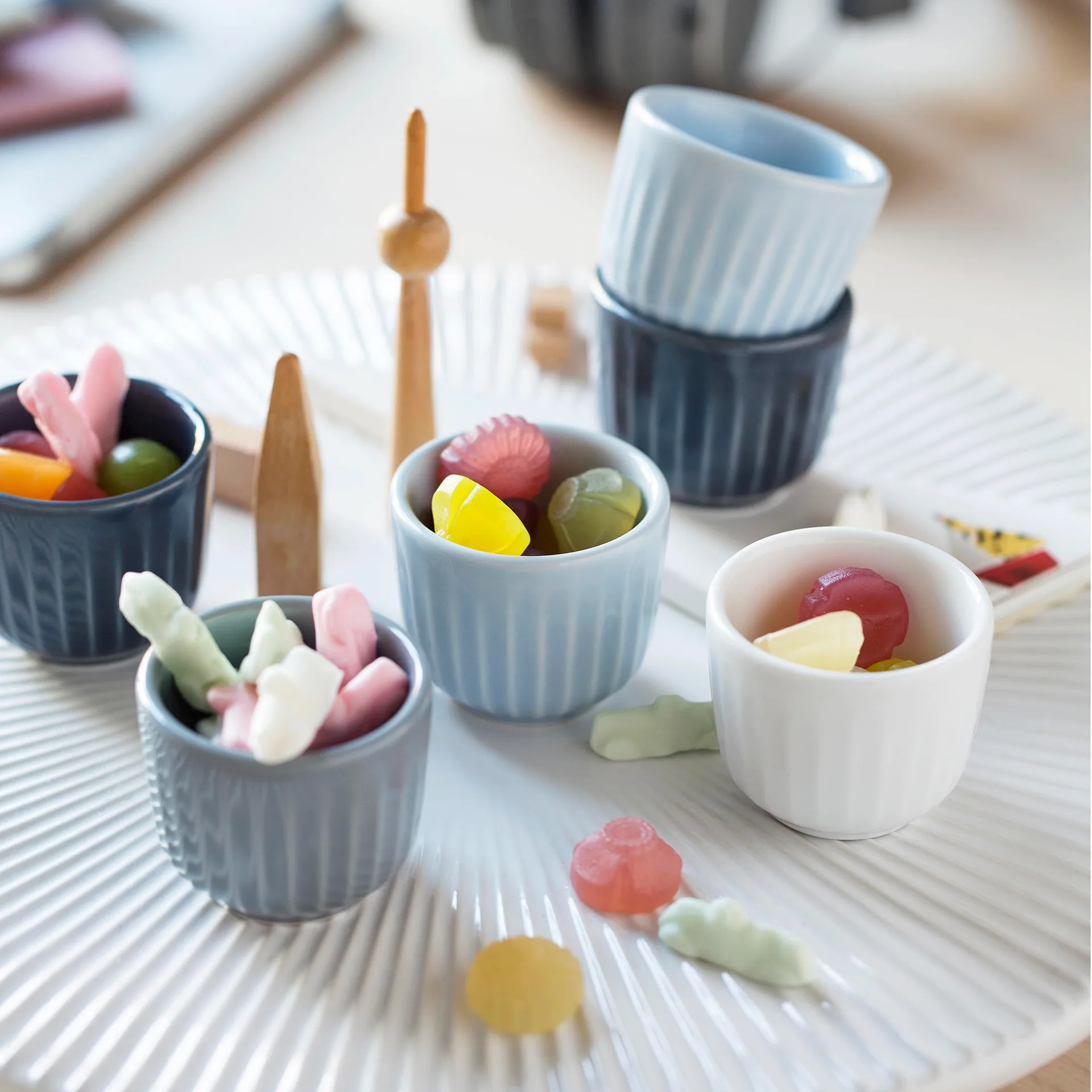 2 Hueveras Hammershøi, blanco Kähler