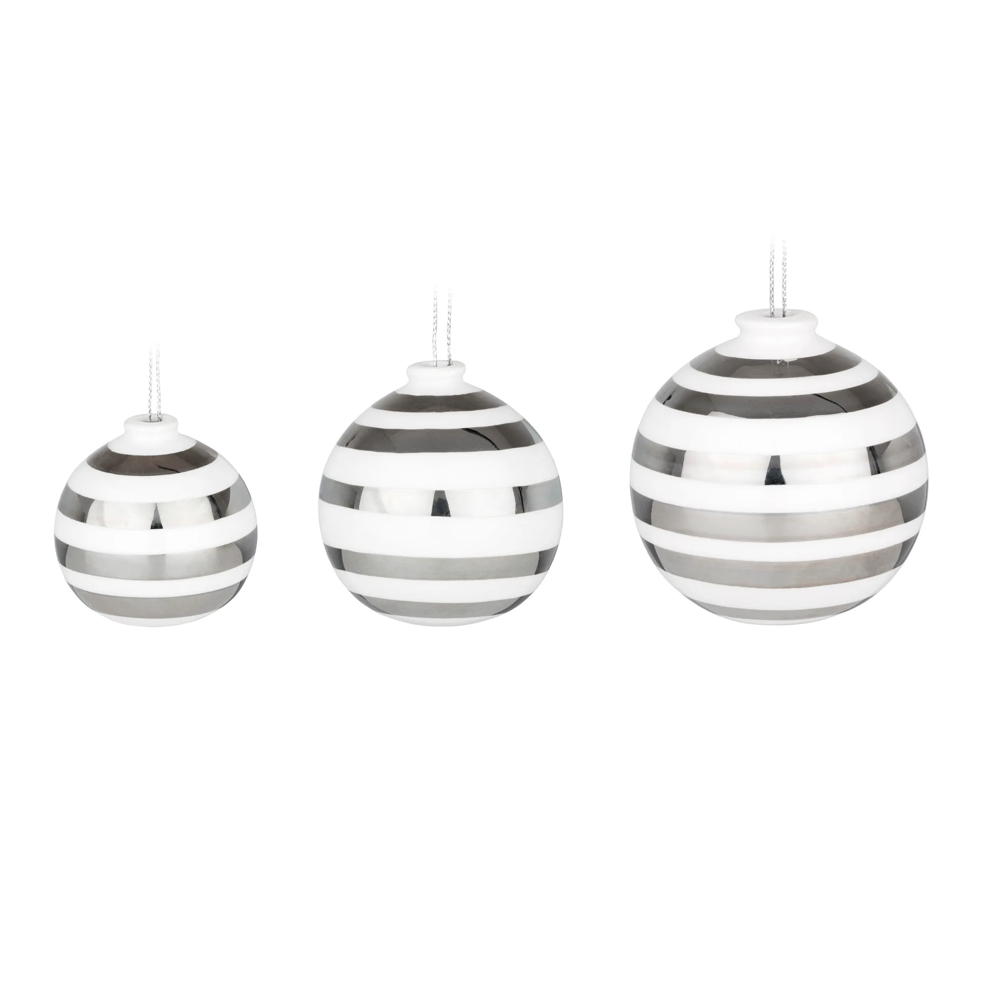 3 Bolas de Navidad Omaggio, plata Kähler