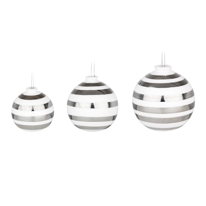 3 Bolas de Navidad Omaggio, plata Kähler
