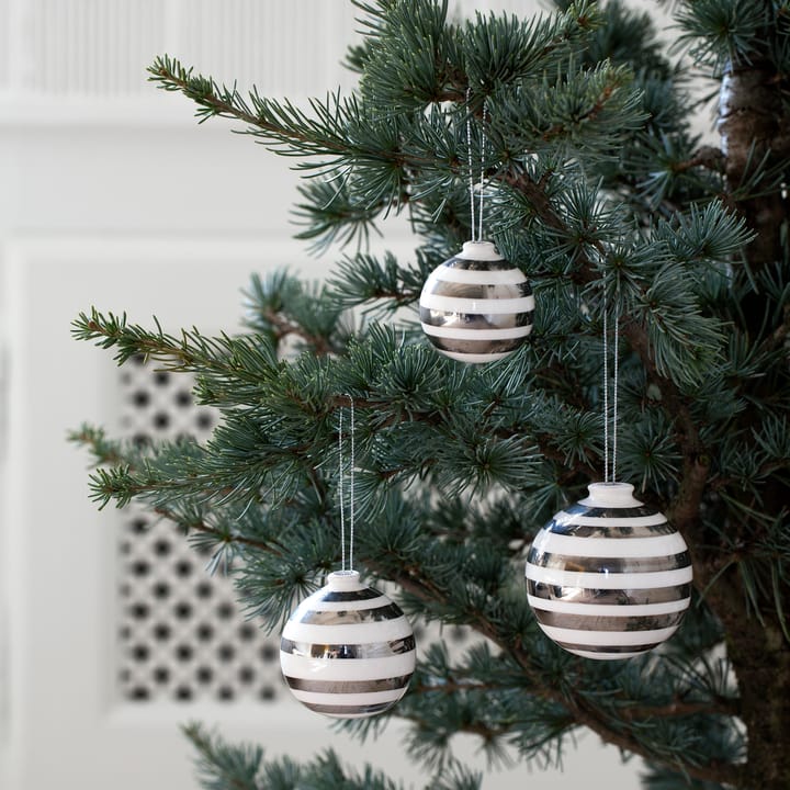 3 Bolas de Navidad Omaggio, plata Kähler