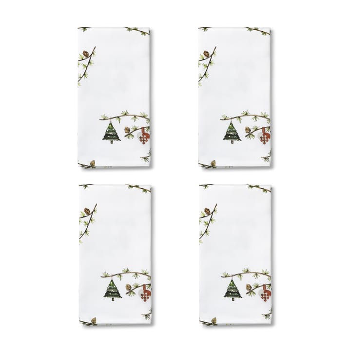 4 Servilletas de tela Hammershøi Christmas 45x45 cm - blanco - Kähler