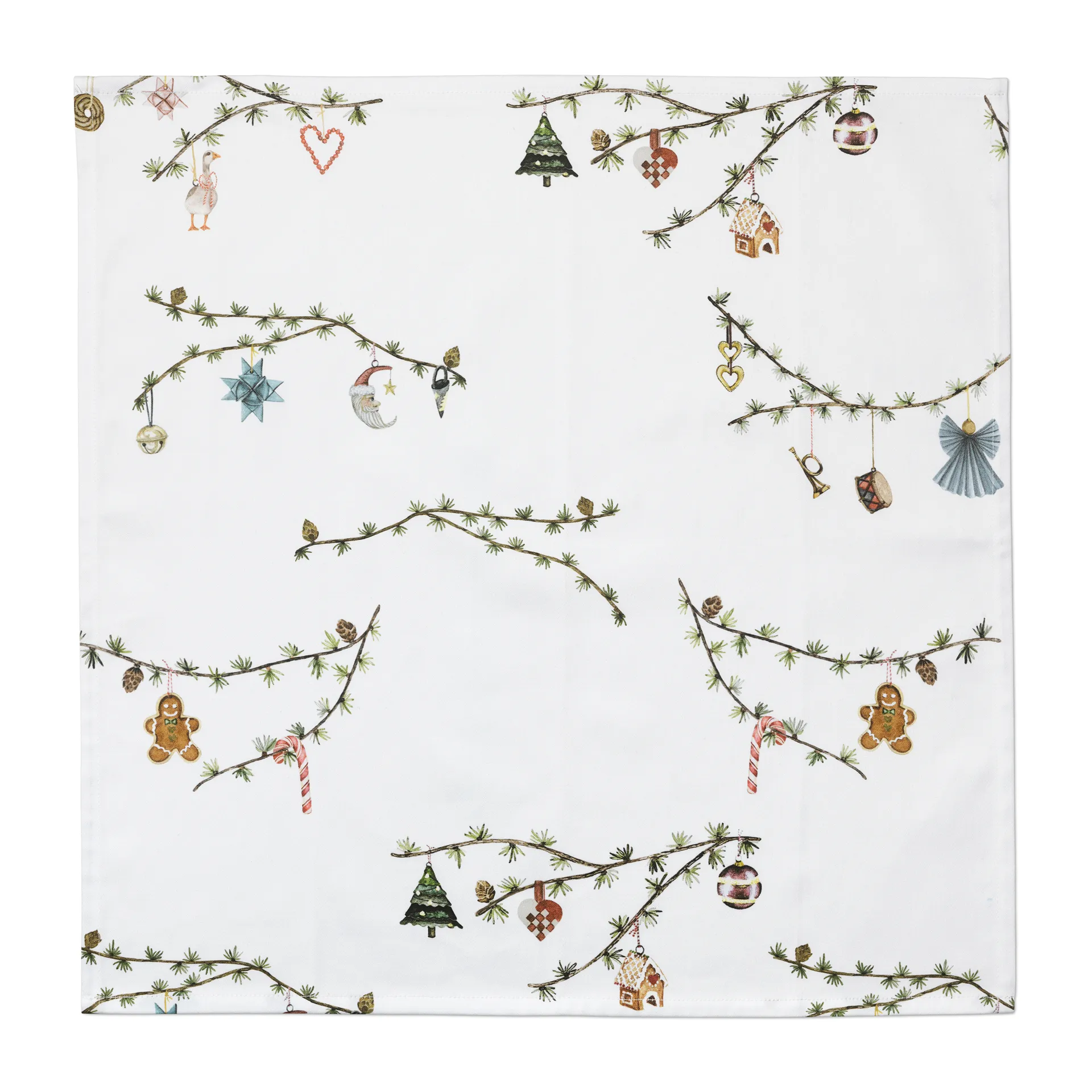 4 Servilletas de tela Hammershøi Christmas 45x45 cm, blanco Kähler