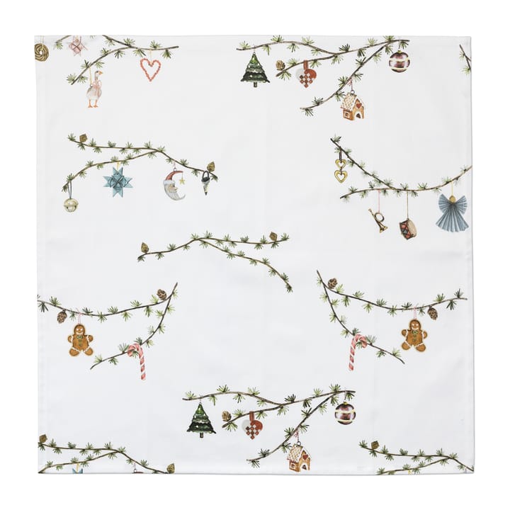 4 Servilletas de tela Hammershøi Christmas 45x45 cm, blanco Kähler