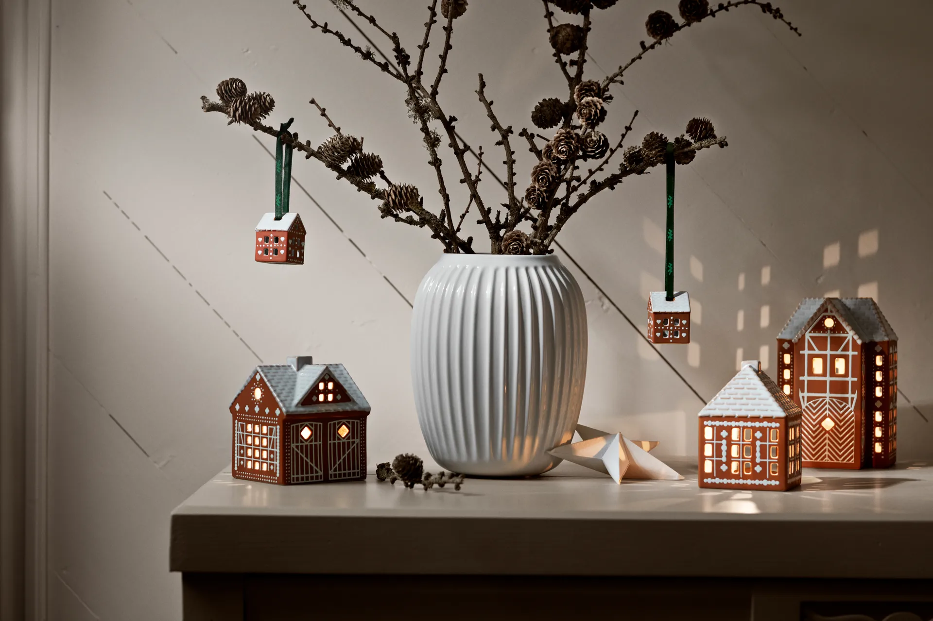 Adorno de Navidad 5 cm Gingerbread 2-pack, Marrón Kähler