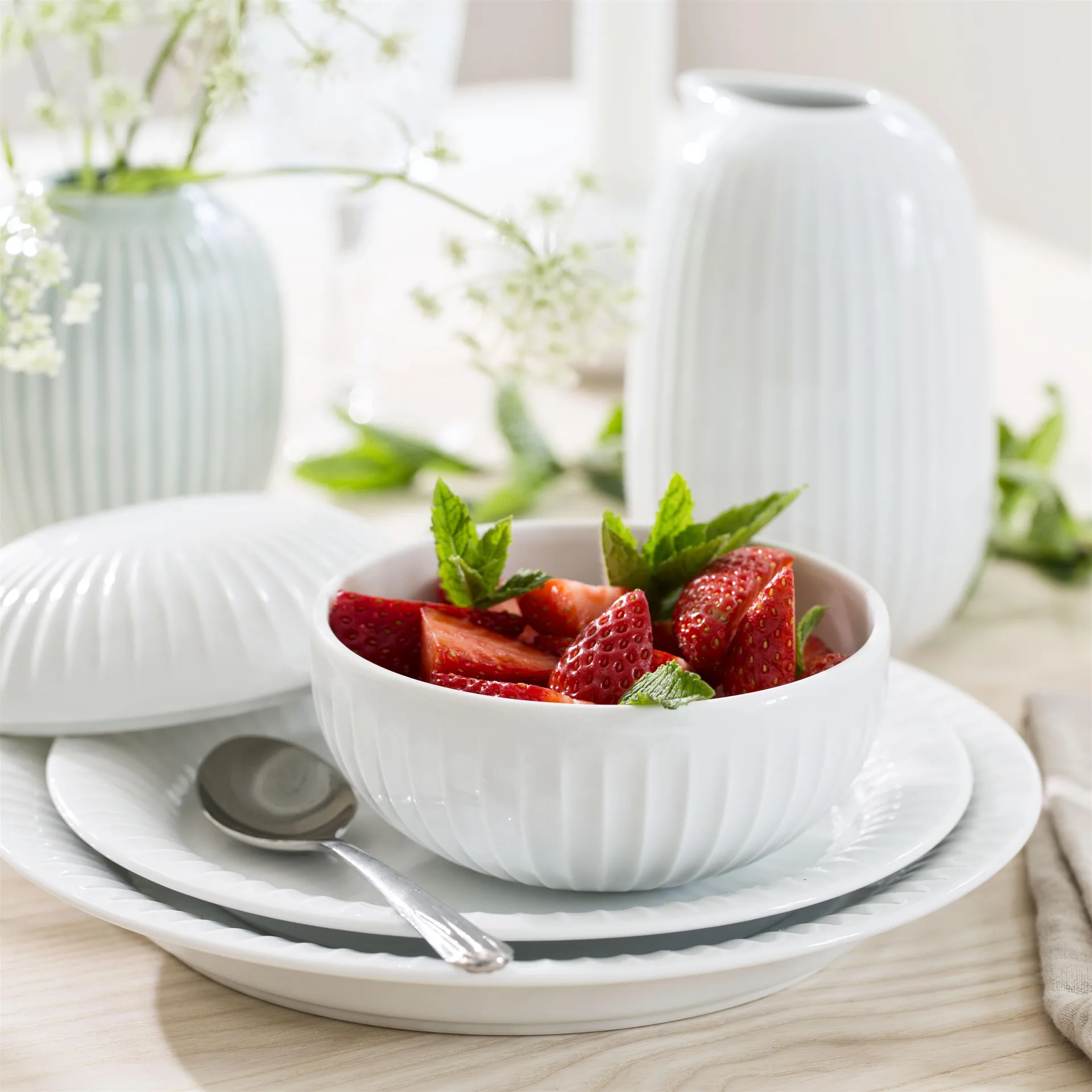 Caja con tapa Hammershøi, blanco Kähler