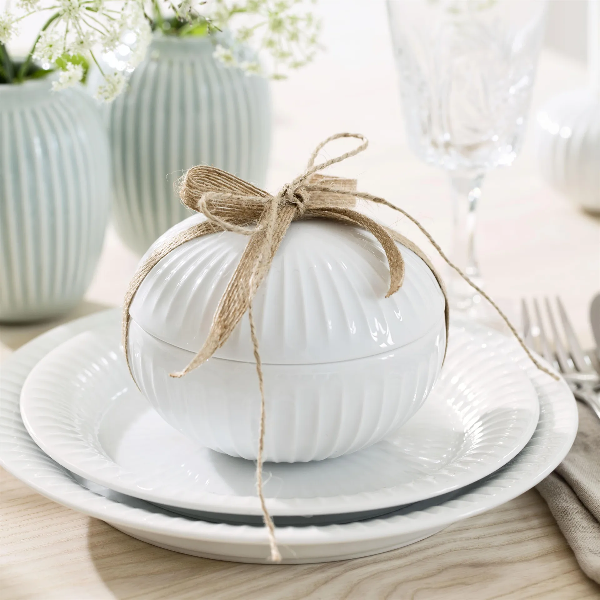 Caja con tapa Hammershøi, blanco Kähler