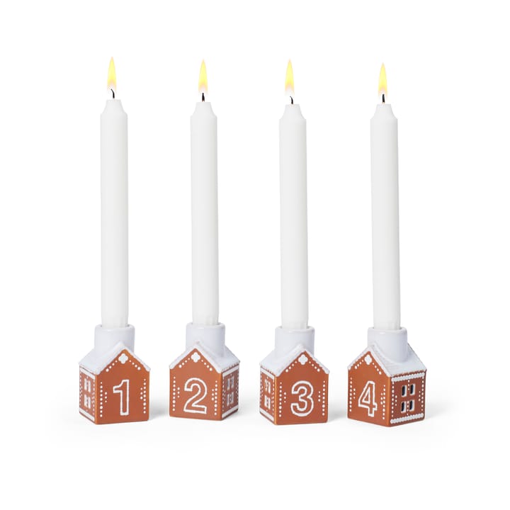 Candelabro de Adviento Gingerbread 4 piezas, Marrón Kähler