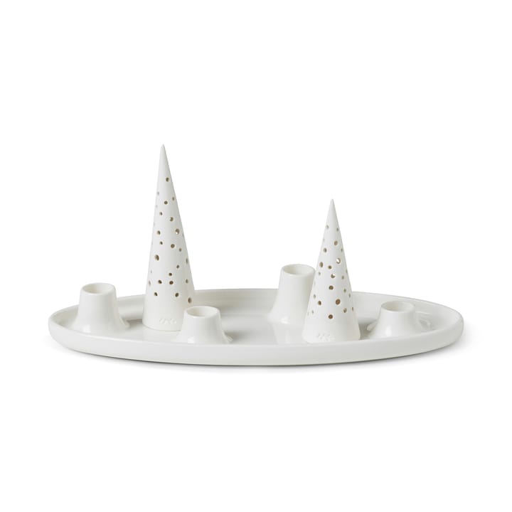 Candelabro de adviento Nobili ovalado 33 cm, blanco Kähler