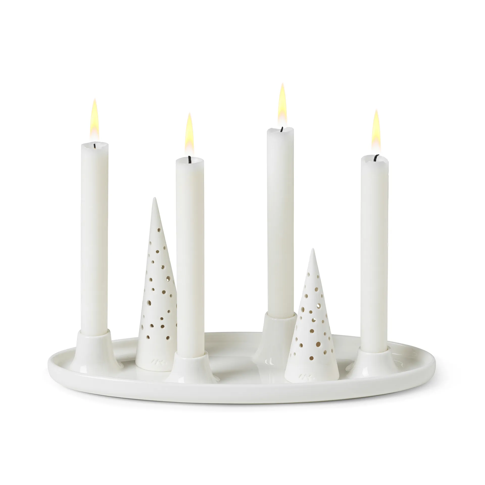 Candelabro de adviento Nobili ovalado 33 cm, blanco Kähler