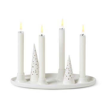 Candelabro de adviento Nobili ovalado 33 cm - blanco - Kähler