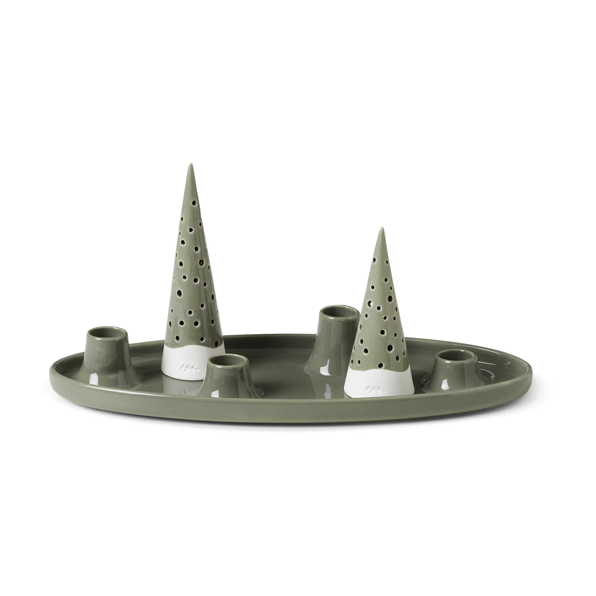 Candelabro de adviento Nobili ovalado 33 cm, verde Kähler