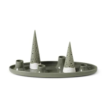 Candelabro de adviento Nobili ovalado 33 cm - verde - Kähler