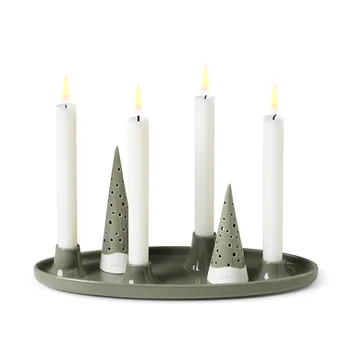 Candelabro de adviento Nobili ovalado 33 cm - verde - Kähler