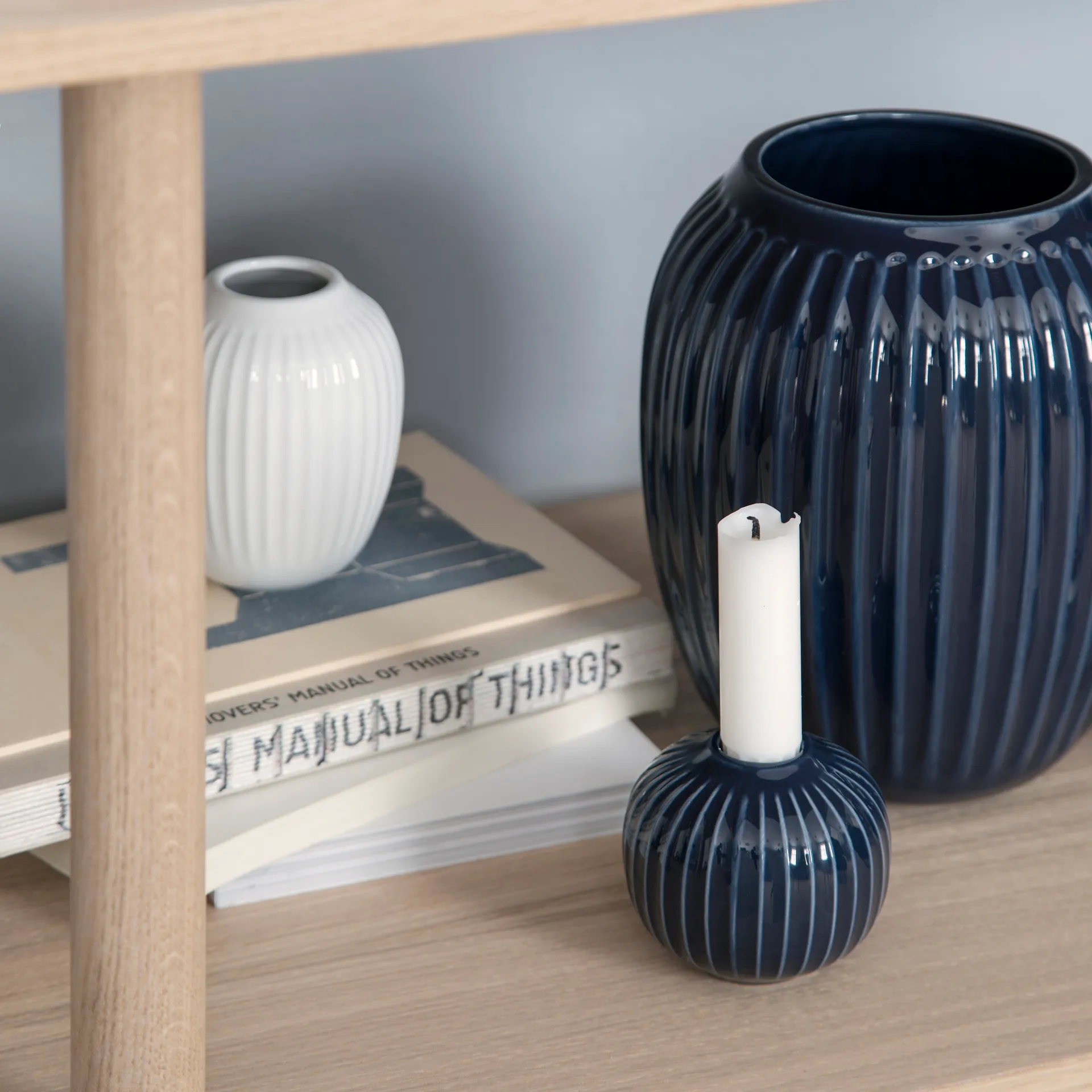 Candelabro Hammershøi 7 cm, indigo Kähler