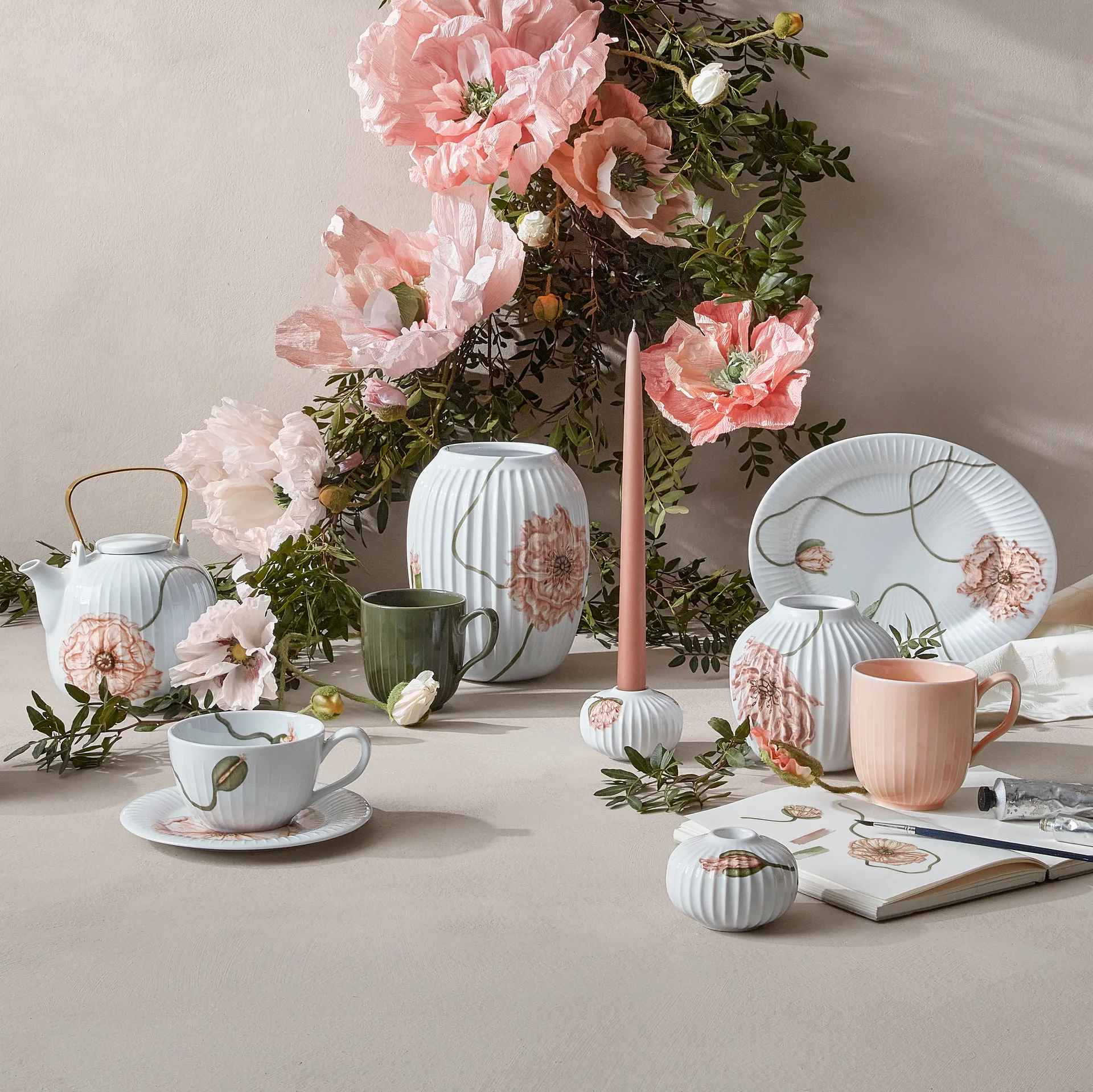 Candelabro Hammershøi Poppy Ø7,5 cm, blanco Kähler