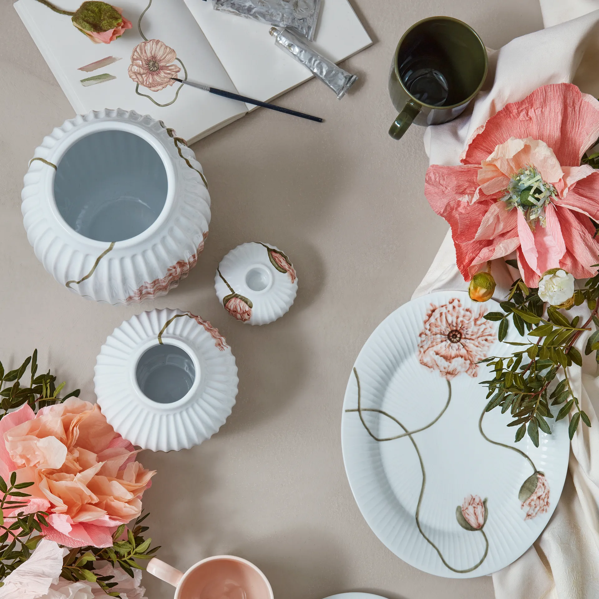 Candelabro Hammershøi Poppy Ø7,5 cm, blanco Kähler