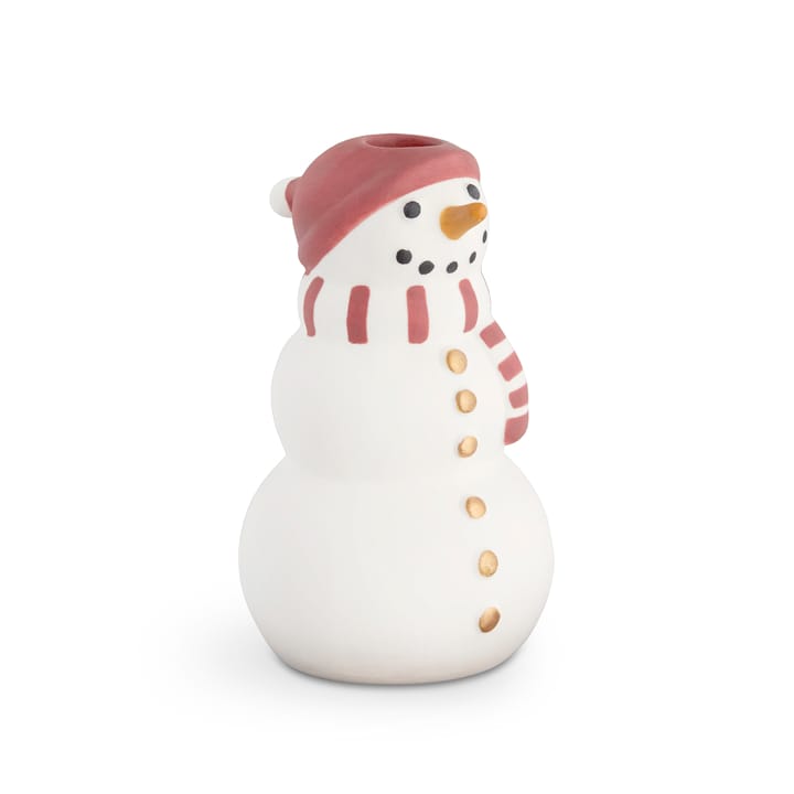 Candelabro Kähler Christmas muñeco de nieve - blanco-negro-rojo - Kähler