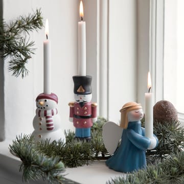 Candelabro Kähler Christmas muñeco de nieve - blanco-negro-rojo - Kähler