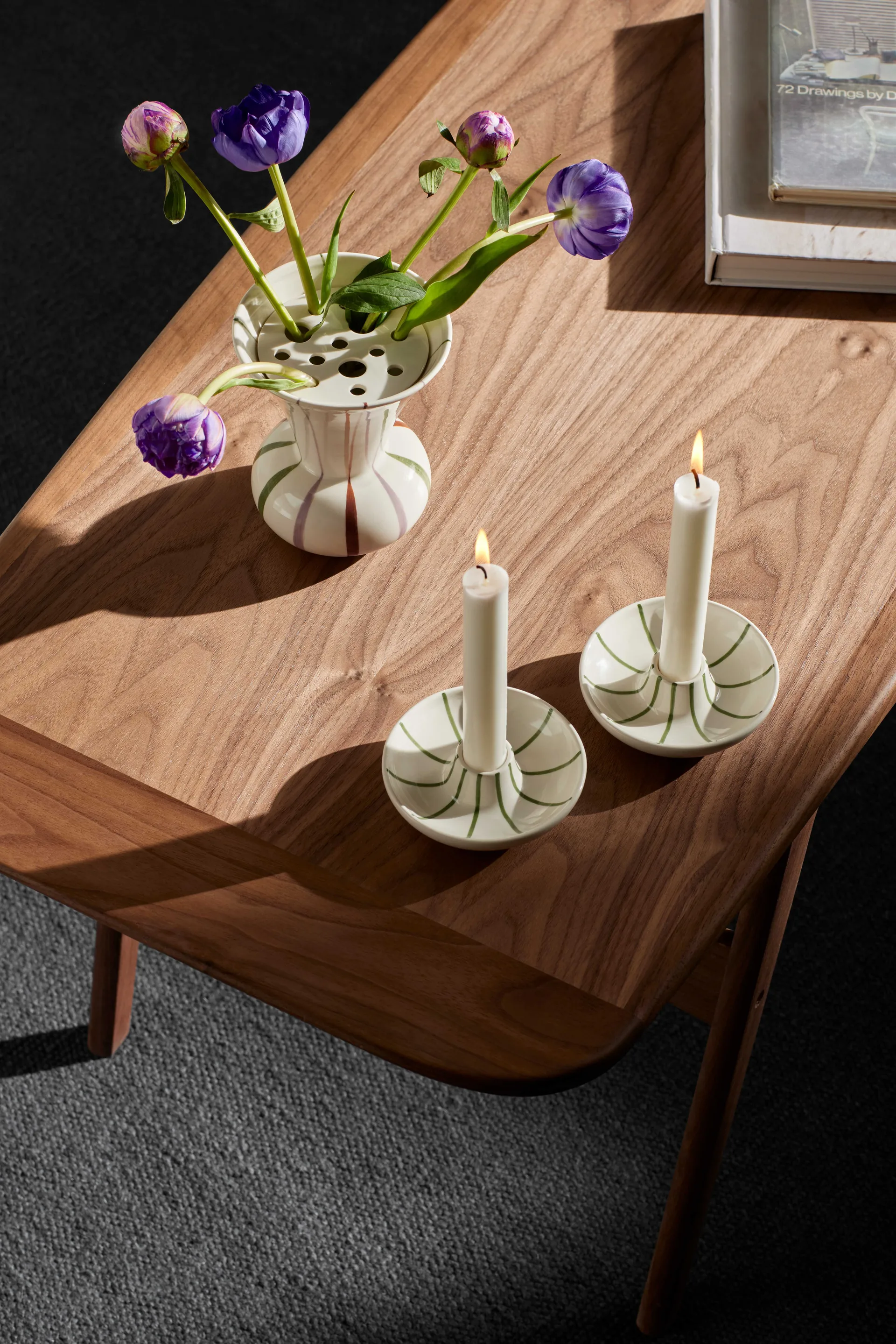 Candelabro Signature, Blanco-verde Kähler