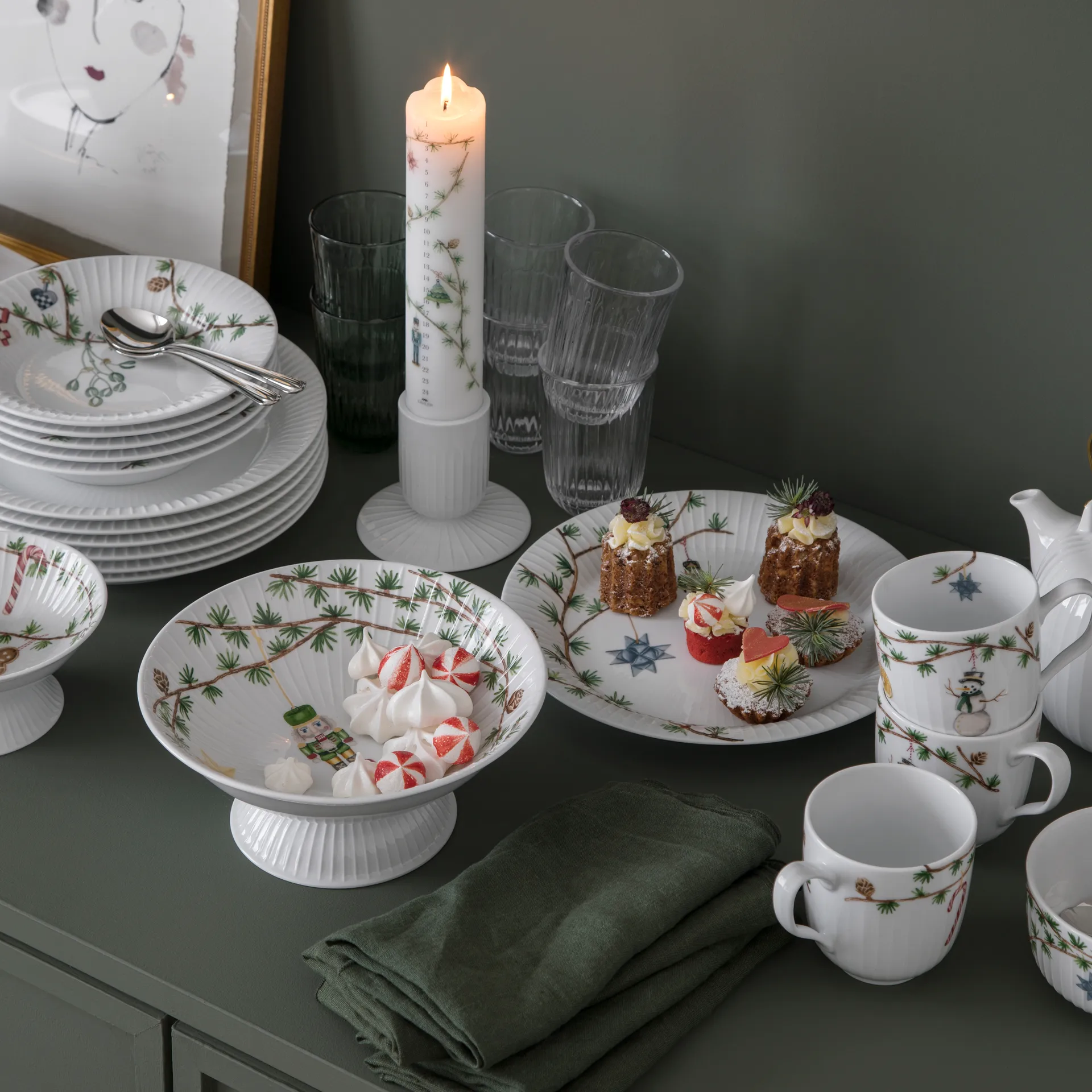 Candelabro vela grande Hammershøi Ø5 cm, blanco Kähler