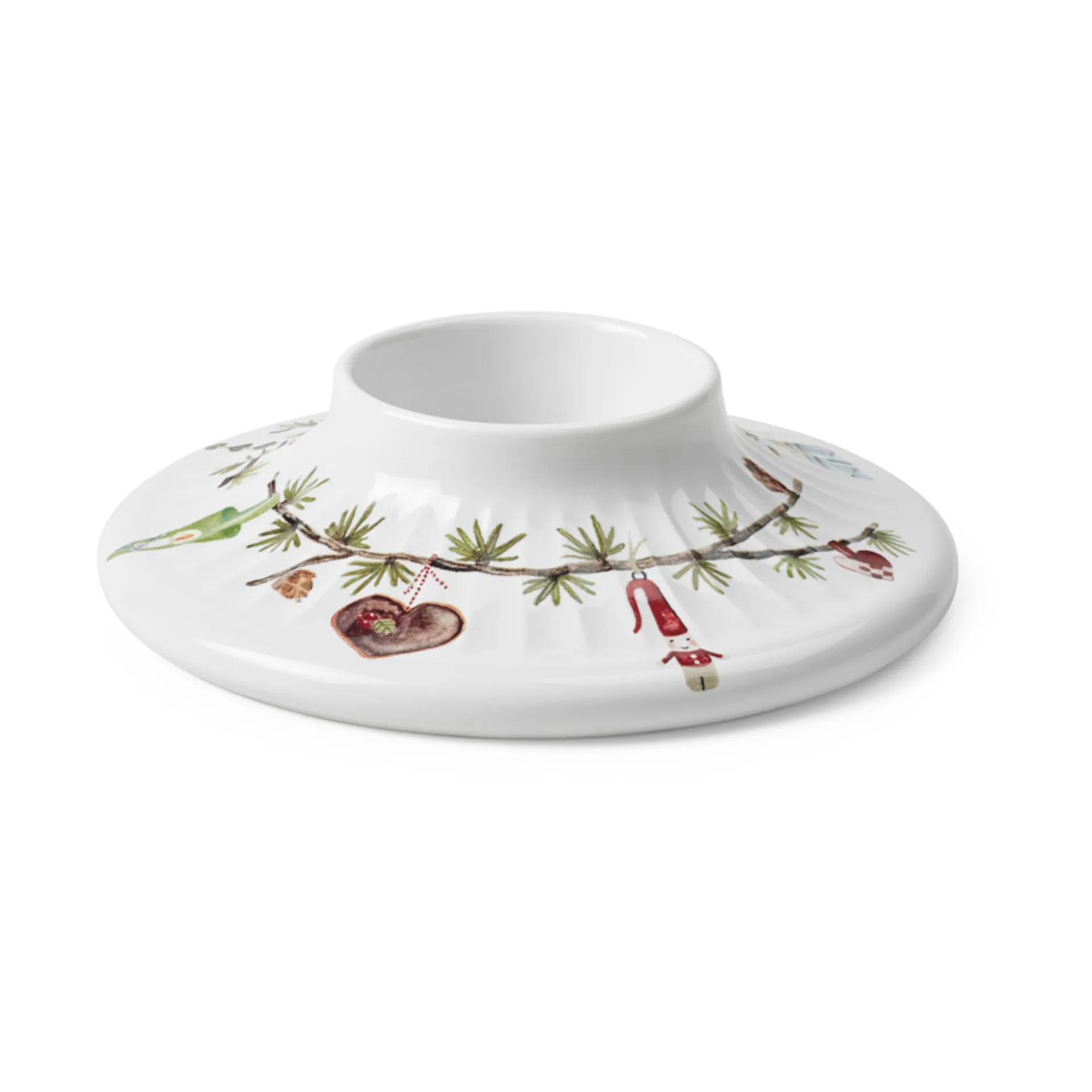 Canelabro para vela gruesa Hammershøi Christmas Ø13 cm, Blanco Kähler