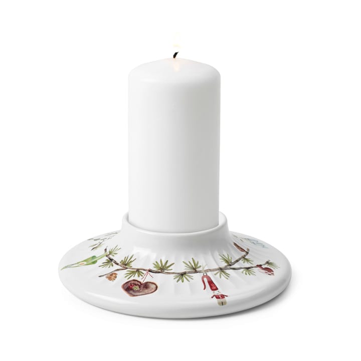 Canelabro para vela gruesa Hammershøi Christmas Ø13 cm, Blanco Kähler