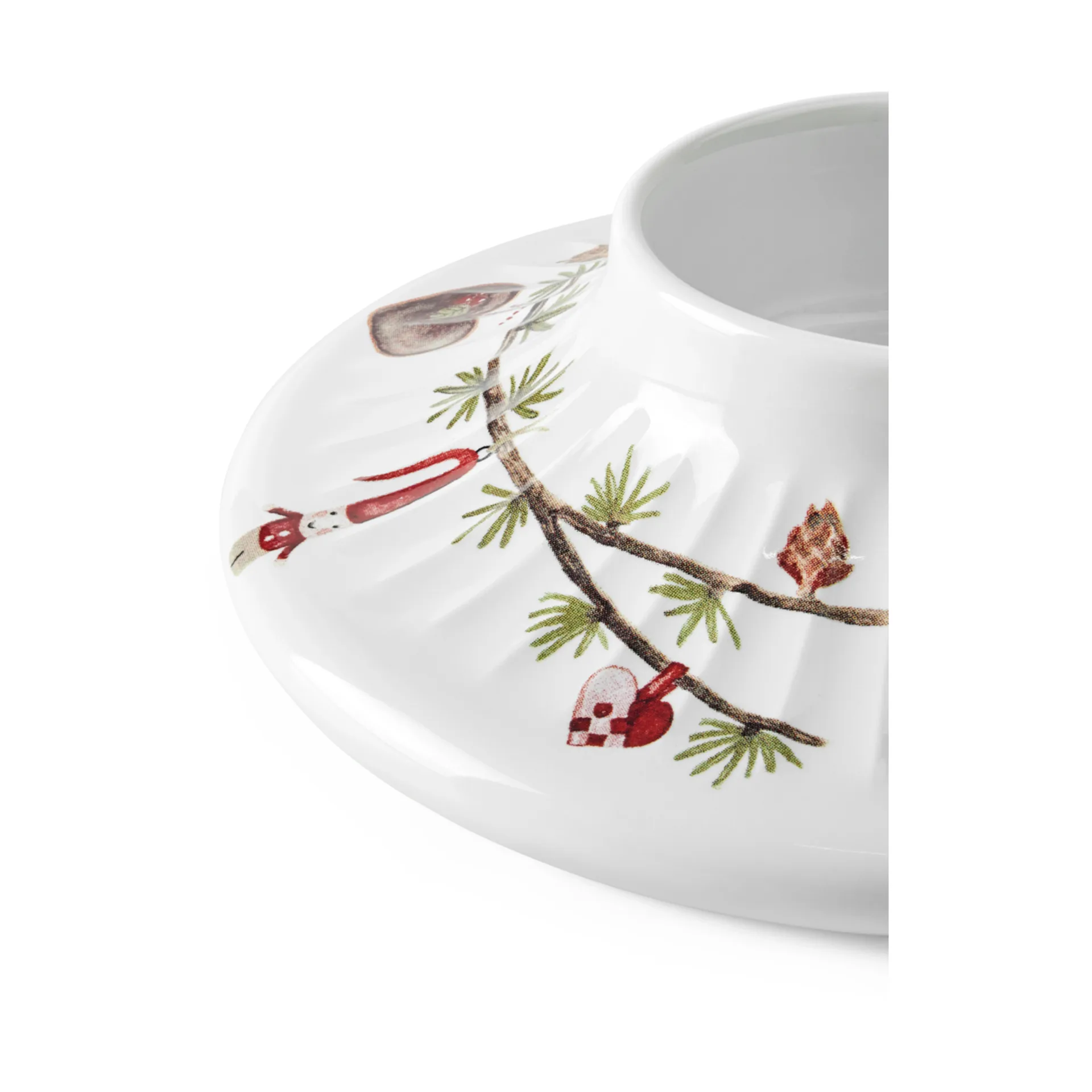 Canelabro para vela gruesa Hammershøi Christmas Ø13 cm, Blanco Kähler