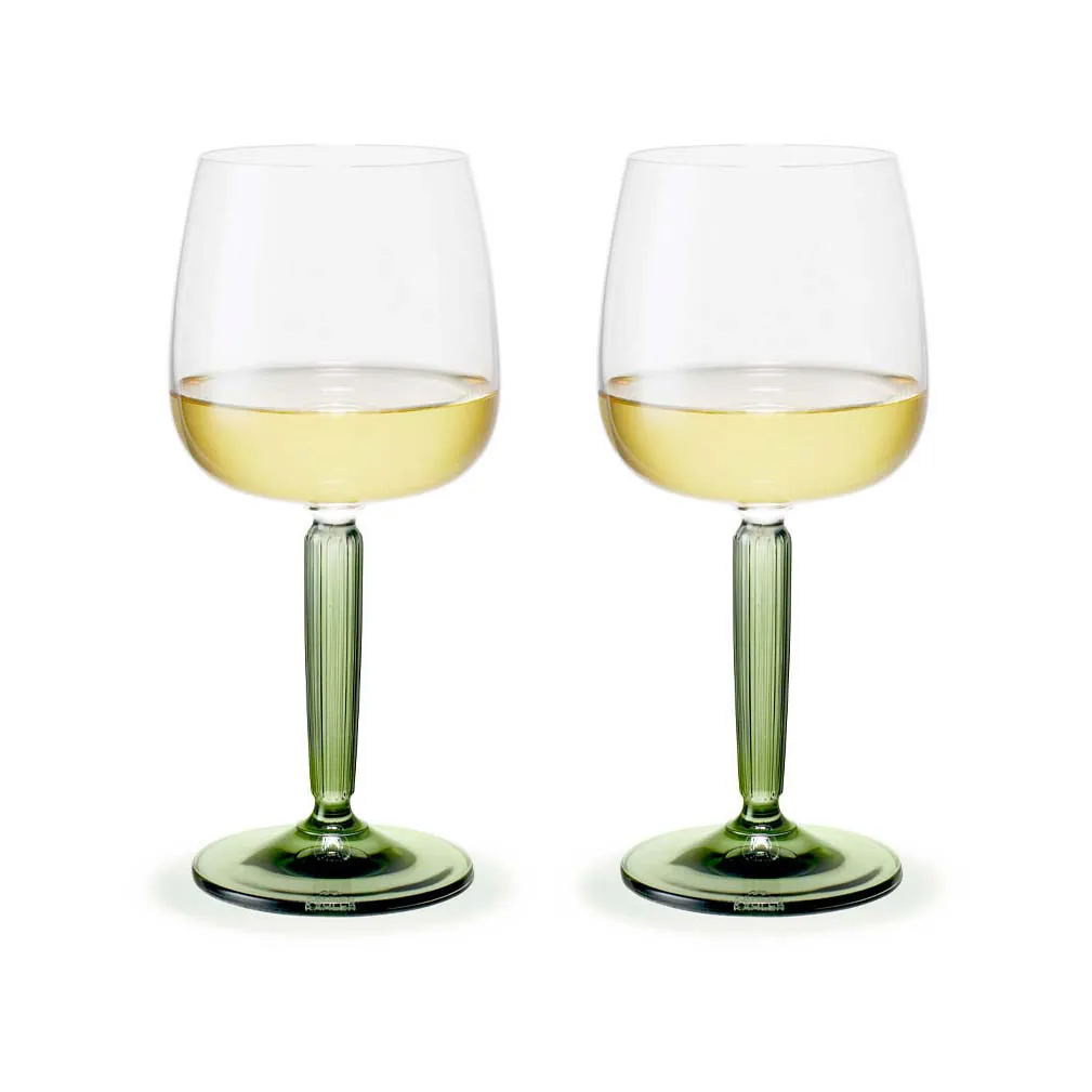 Copa de vino blanco Hammershøi 35 cl 2-pack, Transparente-verde Kähler