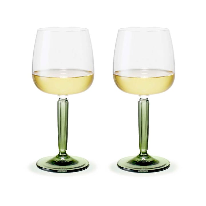 Copa de vino blanco Hammershøi 35 cl 2-pack - Transparente-verde - Kähler