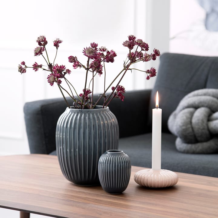 Florero Hammershøi mediano, gris antracita Kähler