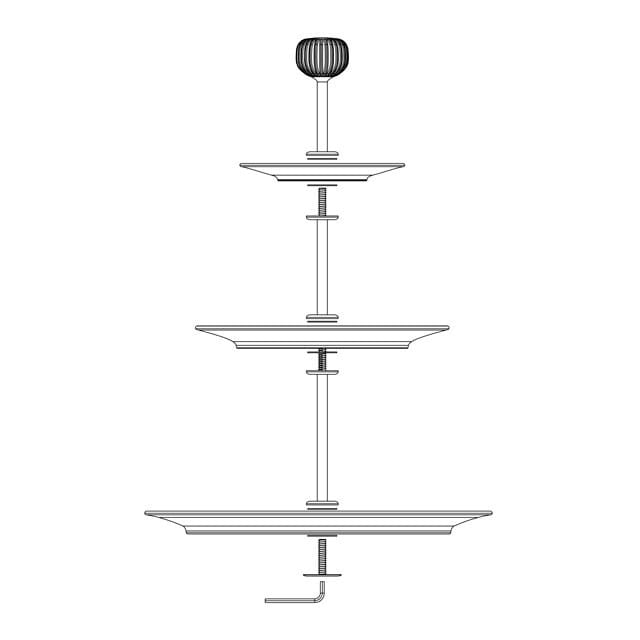 Fuente de 3 pisos Hammershøi, blanco Kähler
