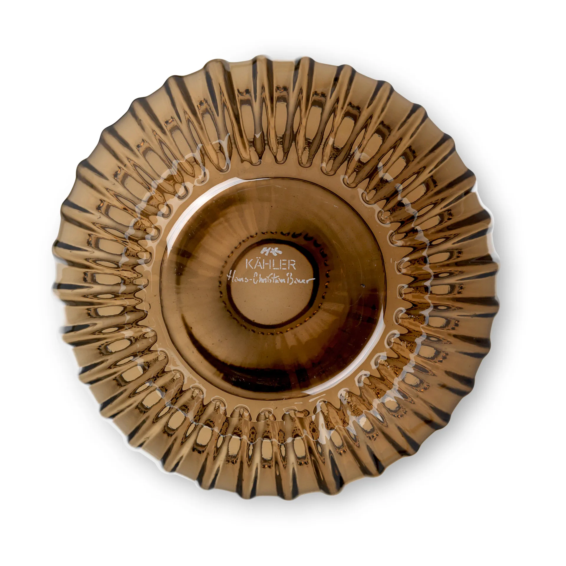 Jarrón de vidrio Hammershøi 14 cm, nogal Kähler