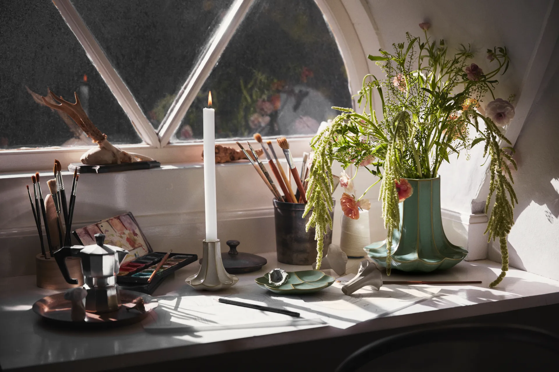 Jarrón Kantarell, Verde, 20,5 cm Kähler