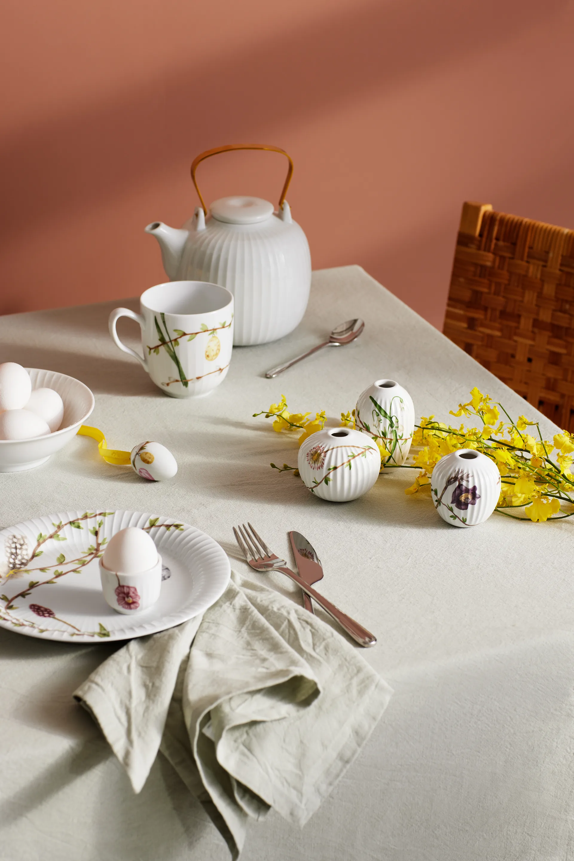 Jarrón miniatura Hammershøi Spring 3 piezas, blanco-decoración Kähler