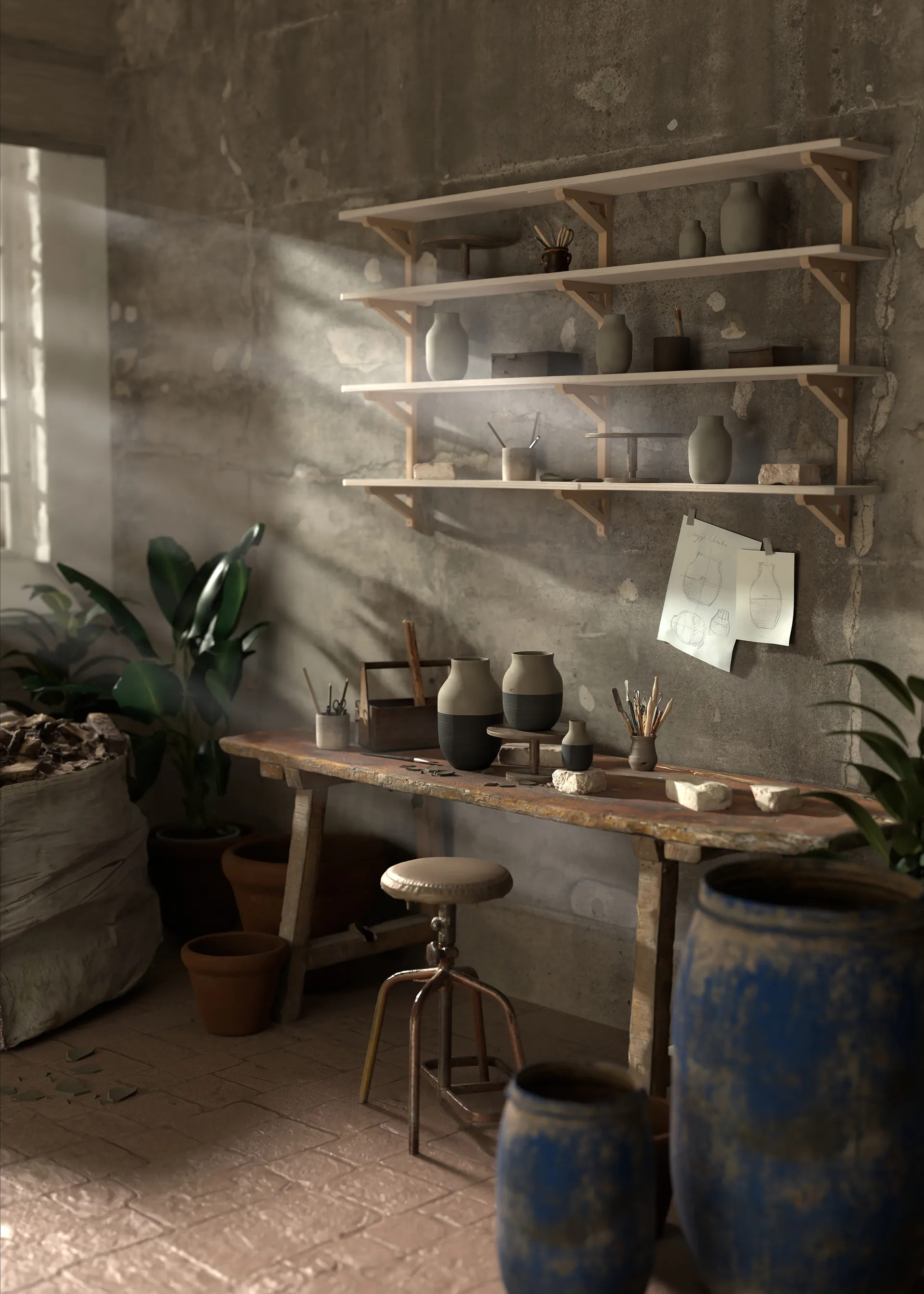 Jarrón Omaggio Circulare H31 cm, Gris antracita Kähler