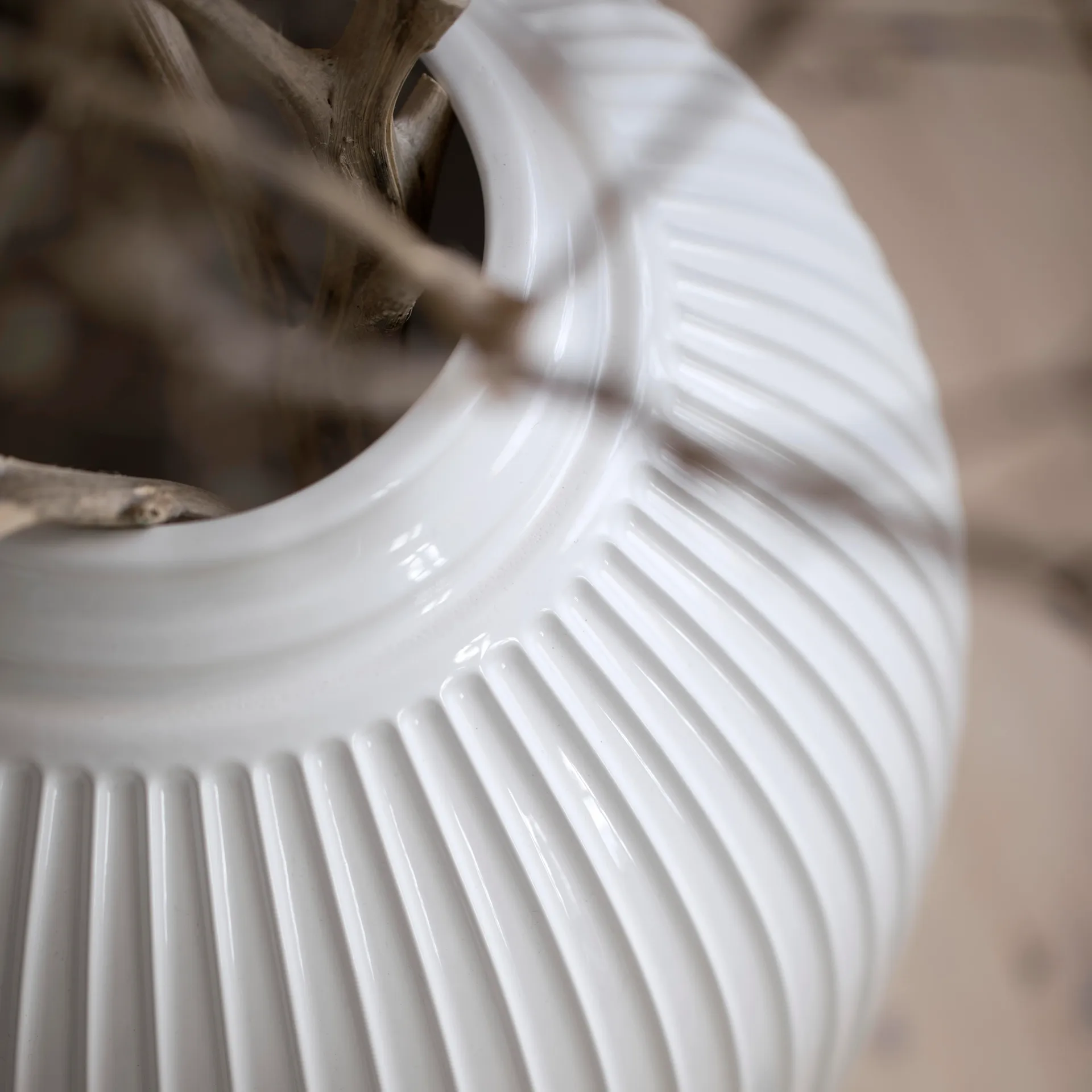 Jarrón para suelo Hammershøi 50 cm, blanco Kähler