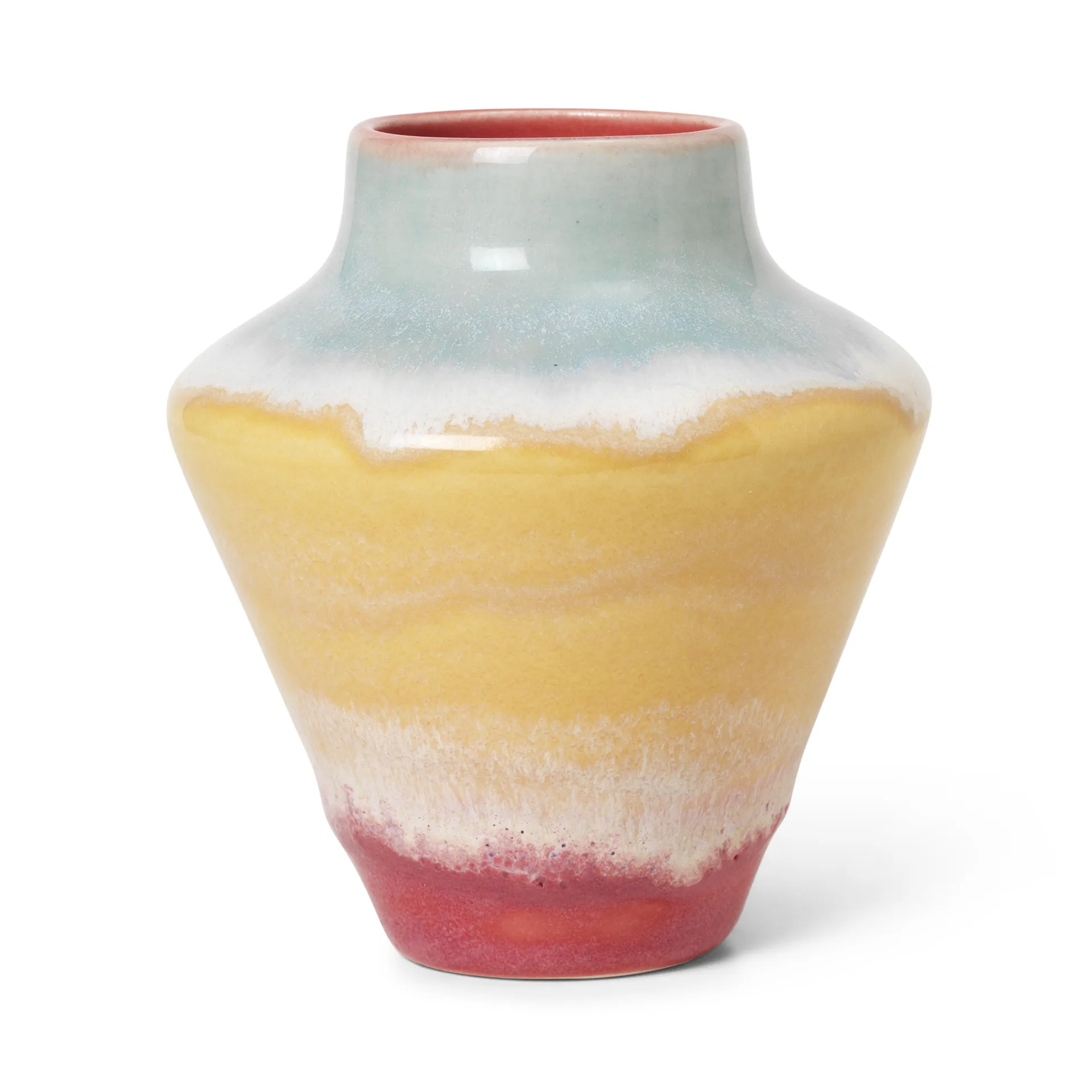 Jarrón Poppery 12 cm, Rosa-menta-amarillo Kähler