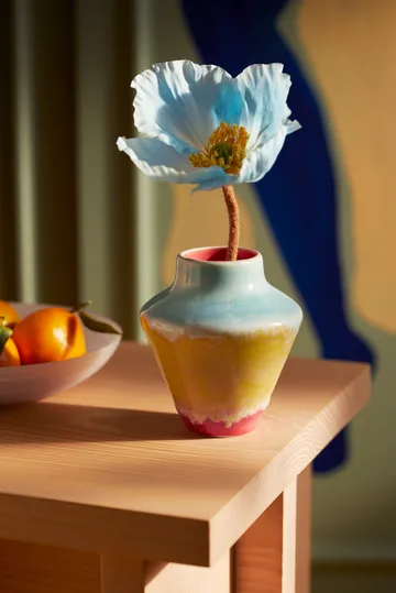 Jarrón Poppery 12 cm - Rosa-menta-amarillo - Kähler