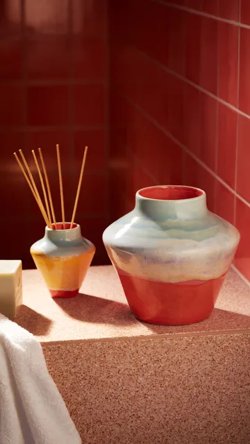 Jarrón Poppery 20,5 cm - Menta-rosa - Kähler